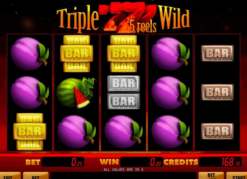 Triple Wild Seven 5 Reels game - play for free