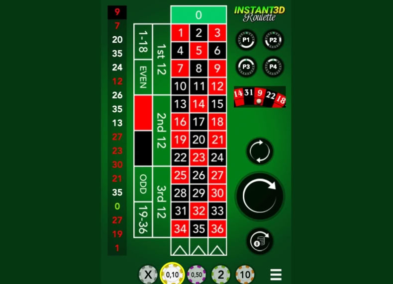 Instant 3D Roulette game - play for free