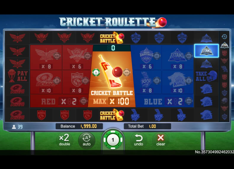 Cricket Roulette game - play for free