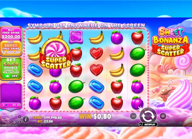 Sweet Bonanza Super Scatter game - play for free
