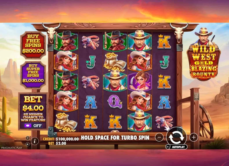 Wild West Gold Blazing Bounty game - play for free