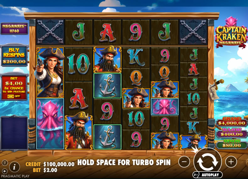 Captain Kraken Megaways game - play for free