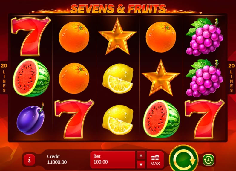 Sevens & Fruits: 5 Lines game - play for free
