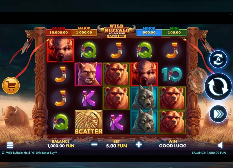 Wild Buffalo Hold 'N' Link Bonus Buy game - play for free