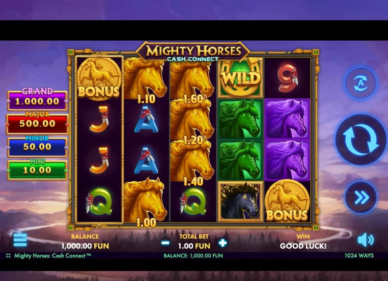 Mighty Horses: Cash Connect game - play for free