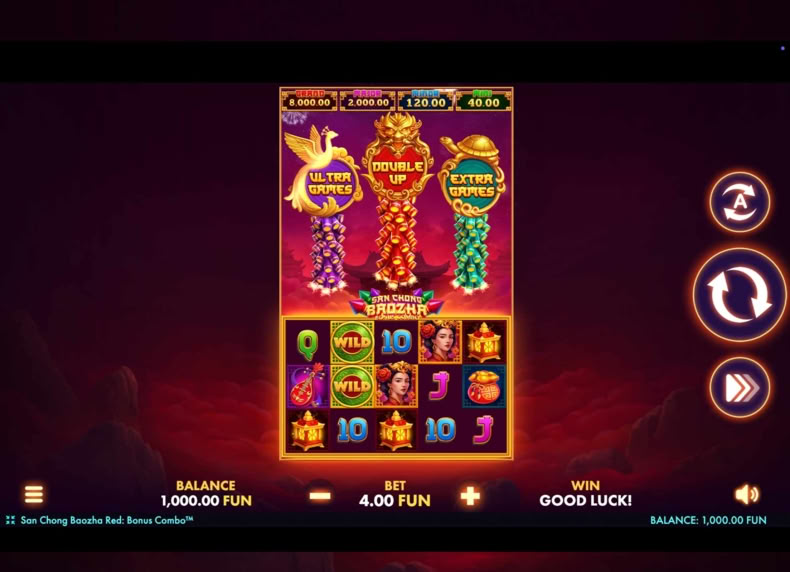 San Chong Baozha Red: Bonus Combo game - play for free