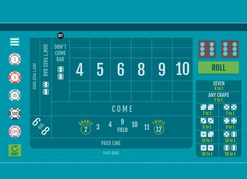 Craps game - play for free