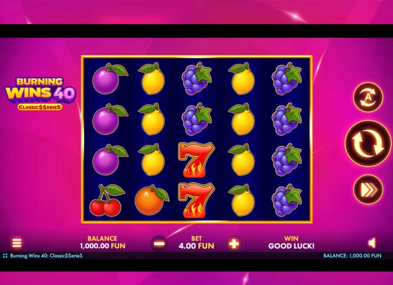 Burning Wins 40: Classic$$erieS game - play for free
