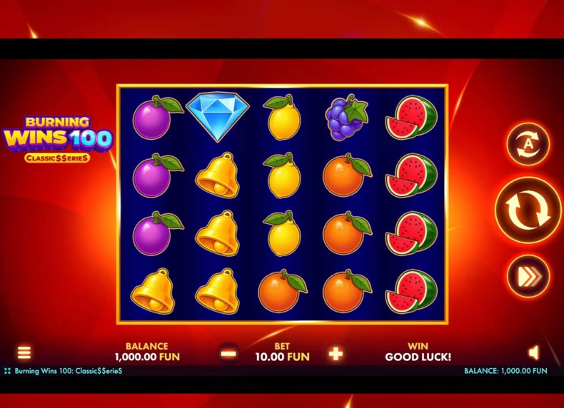 Burning Wins 100: Classic$$erieS game - play for free