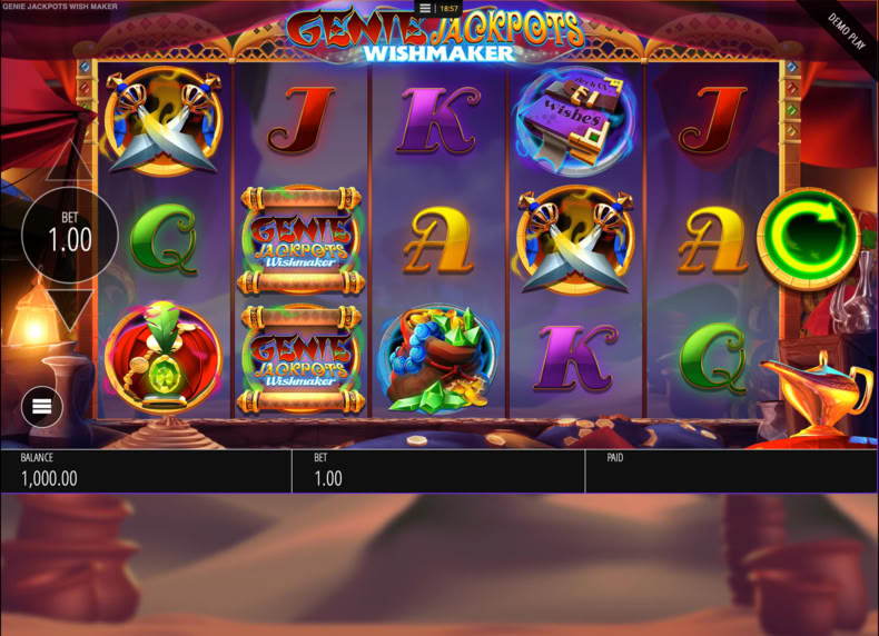 Genie Jackpots Wishmaker game - play for free