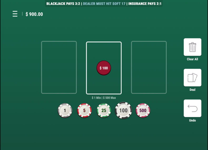 Blackjack game - play for free