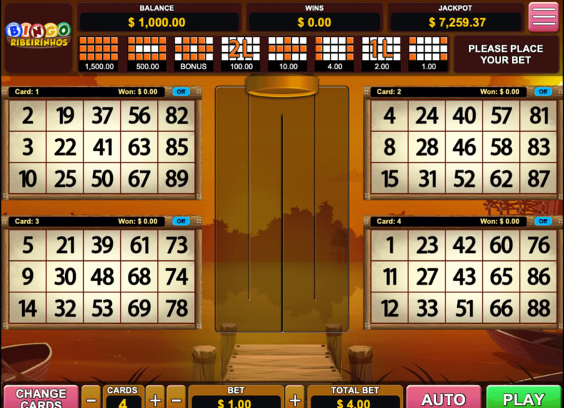 Bingo Ribeirinhos game - play for free
