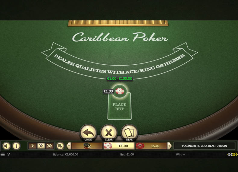 Caribbean Poker game - play for free