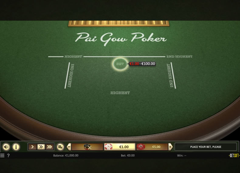 Pai Gow Poker game - play for free