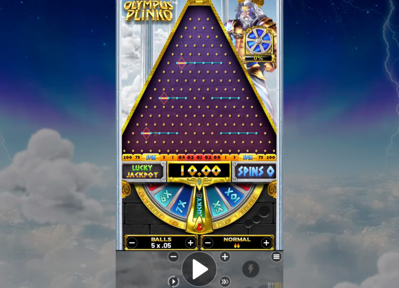 Olympus Plinko game - play for free