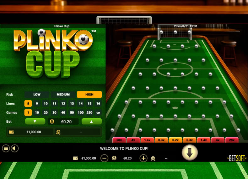 Plinko Cup game - play for free