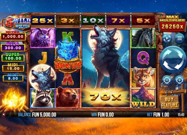5 Wild Wolves game - play for free