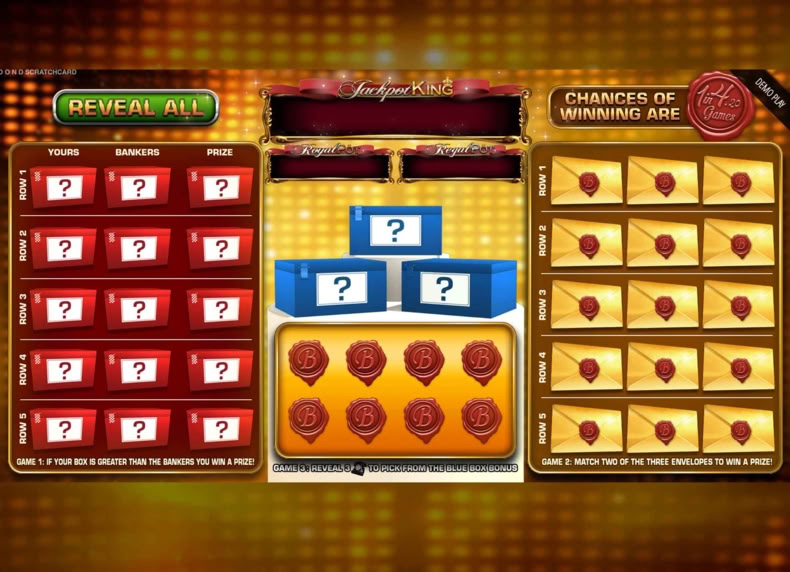 Deal Or No Deal Whats In Your Box Scratchcard game - play for free