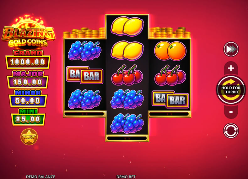 Blazing Gold Coins game - play for free