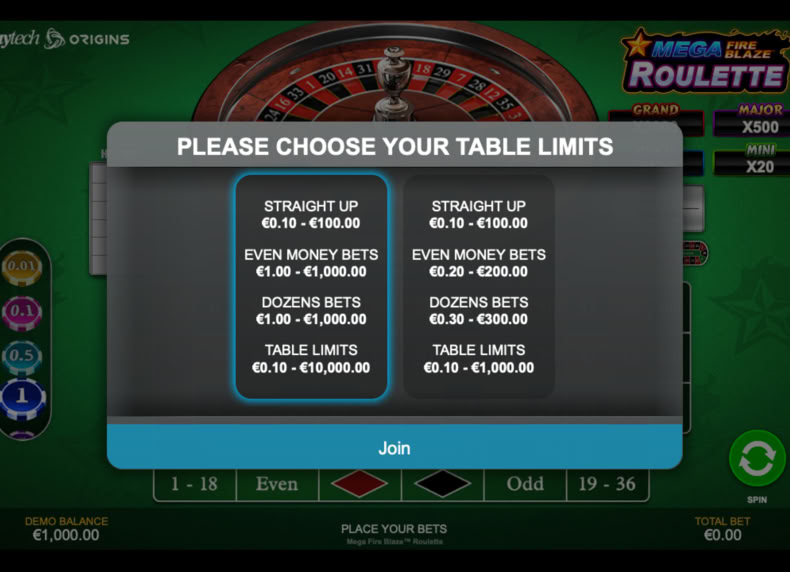 Mega Fire Blaze™ Roulette game - play for free