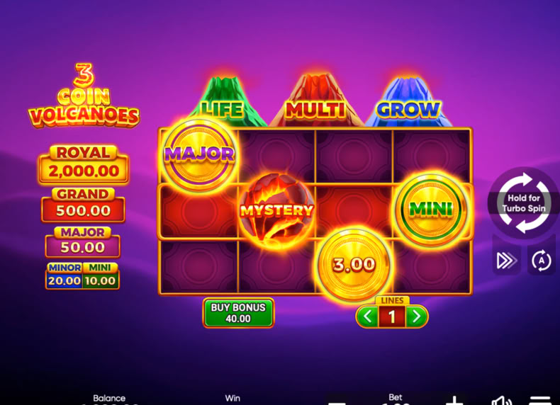 3 Coin Volcanoes game - play for free