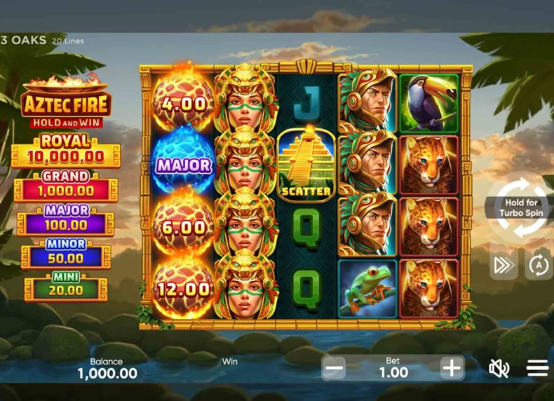 Aztec Fire Hold And Win game - play for free