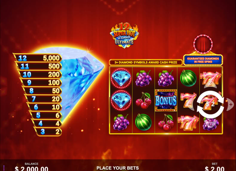 12 Super Hot Diamonds Ultimate game - play for free