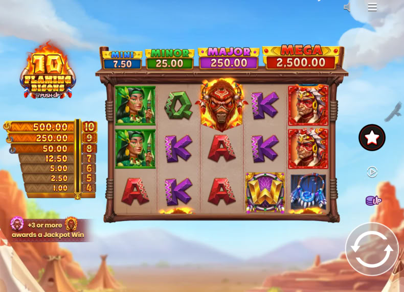 10 Flaming Bisons game - play for free