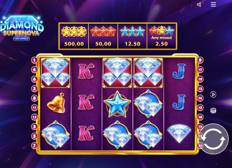 Diamond Supernova 20 game - play for free