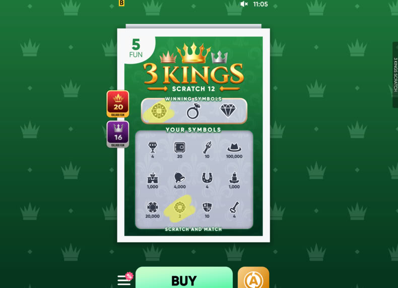 3 Kings Scratch game - play for free