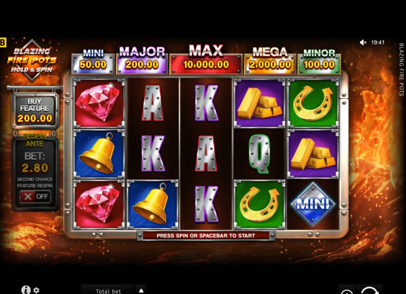Blazing Fire Pots Hold & Spin game - play for free