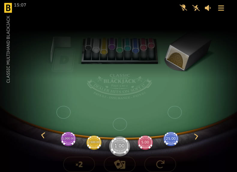 Classic Multihand Blackjack game - play for free