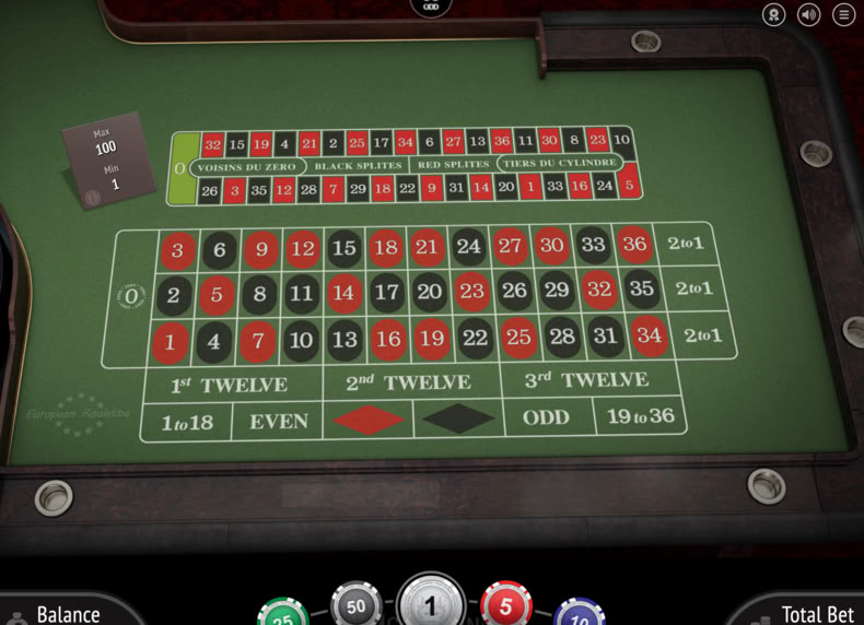 European Roulette game - play for free