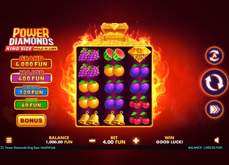 Power Diamonds King Size: Hold 'N' Link game - play for free