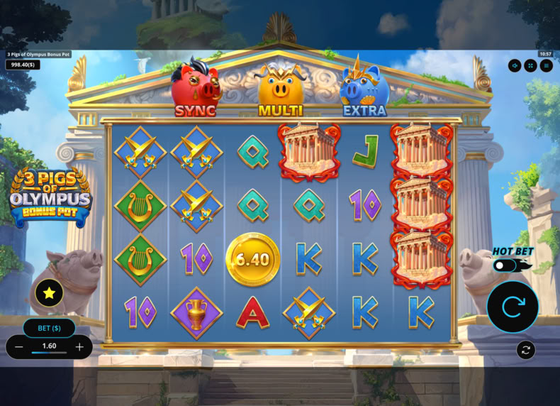 3 Pigs of Olympus Bonus Pot game - play for free