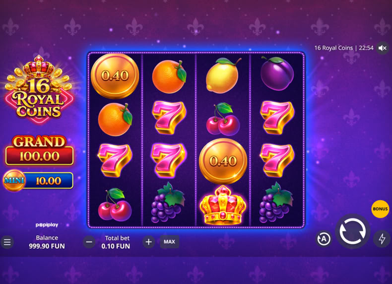 16 Royal Coins game - play for free